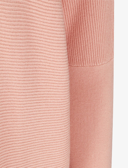 Pull oversize uni côtelé - Rose - 3
