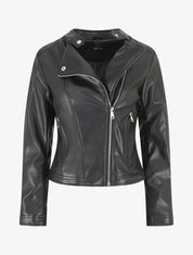Veste droite en simili - Noir - 7