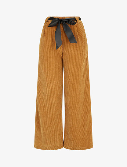 Pantalon ample en velours côtelé - Camel - 1