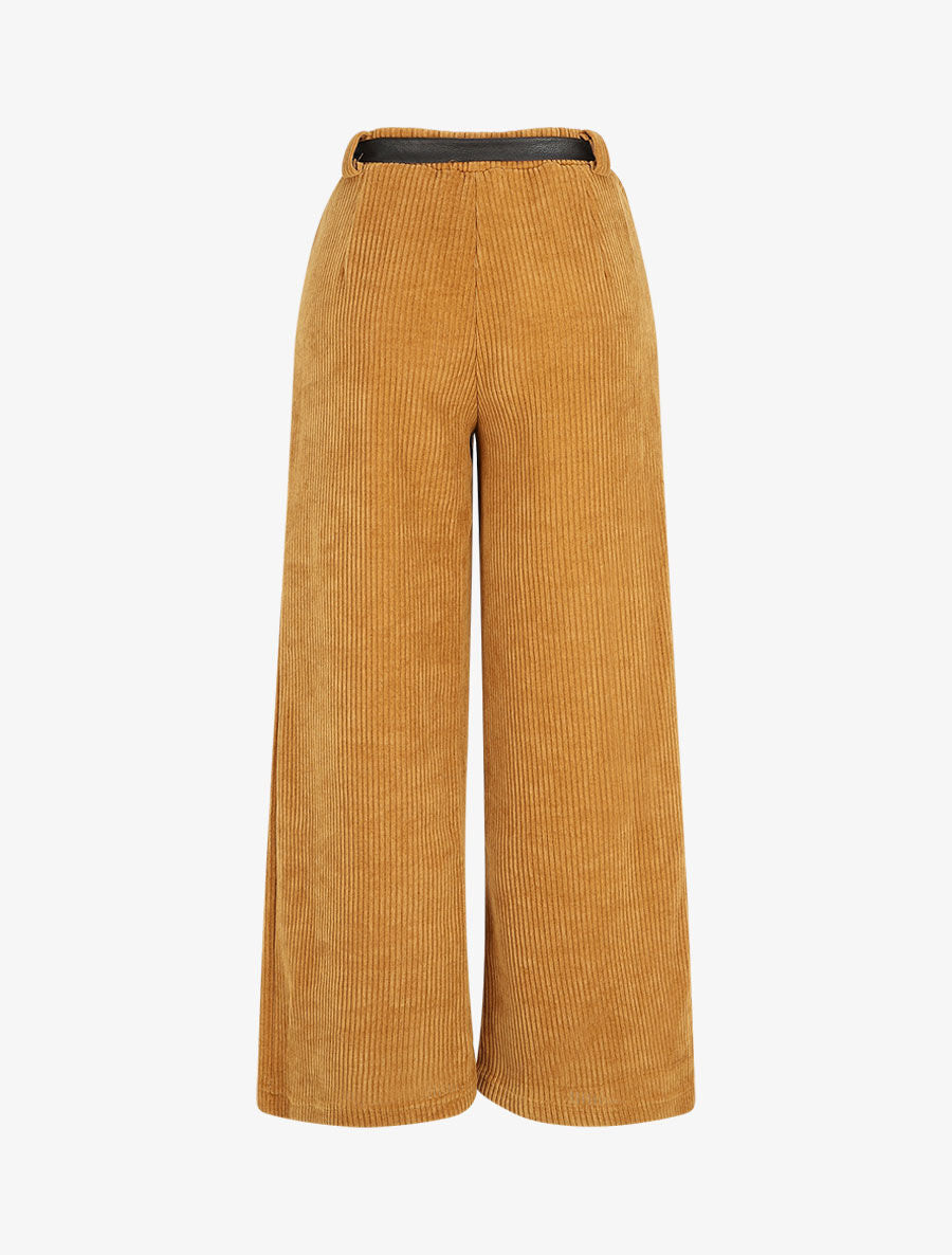 Pantalon ample en velours côtelé - Camel - 2