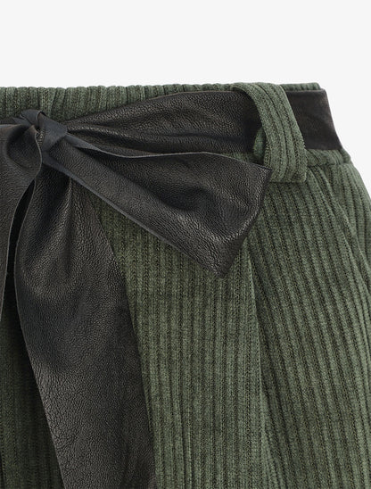 Pantalon ample en velours côtelé - Vert - 3