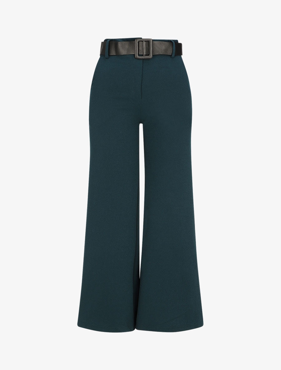 Pantalon ample taille haute - Bleu - 1