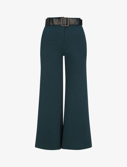 Pantalon ample taille haute - Bleu - 1
