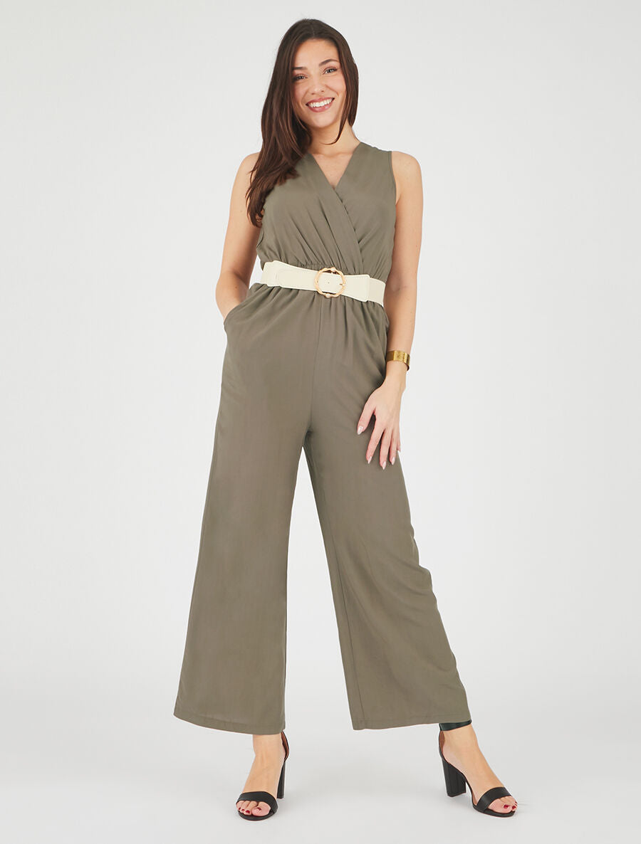Combinaison fluide sans manches - Kaki - 4