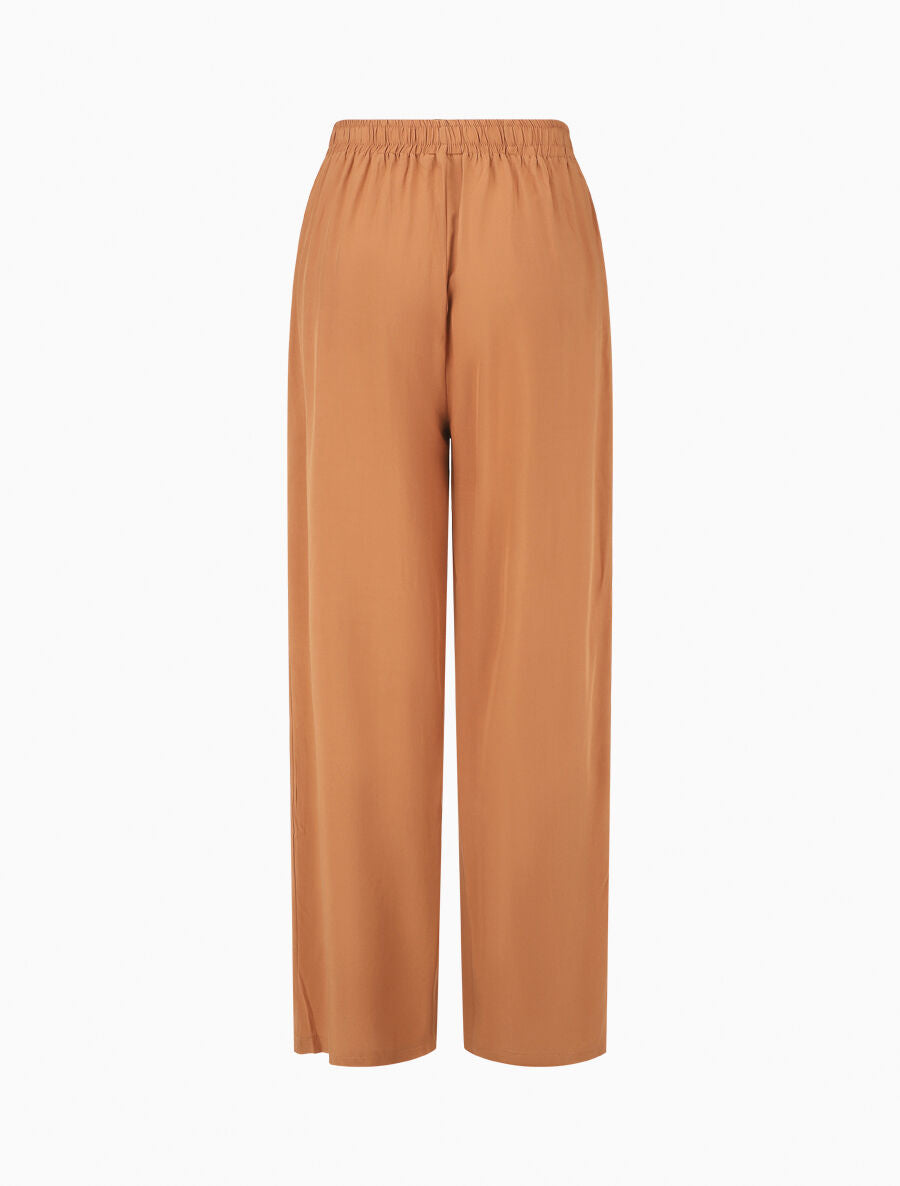 Pantalon ample à taille élastiquée - Rouille - 2