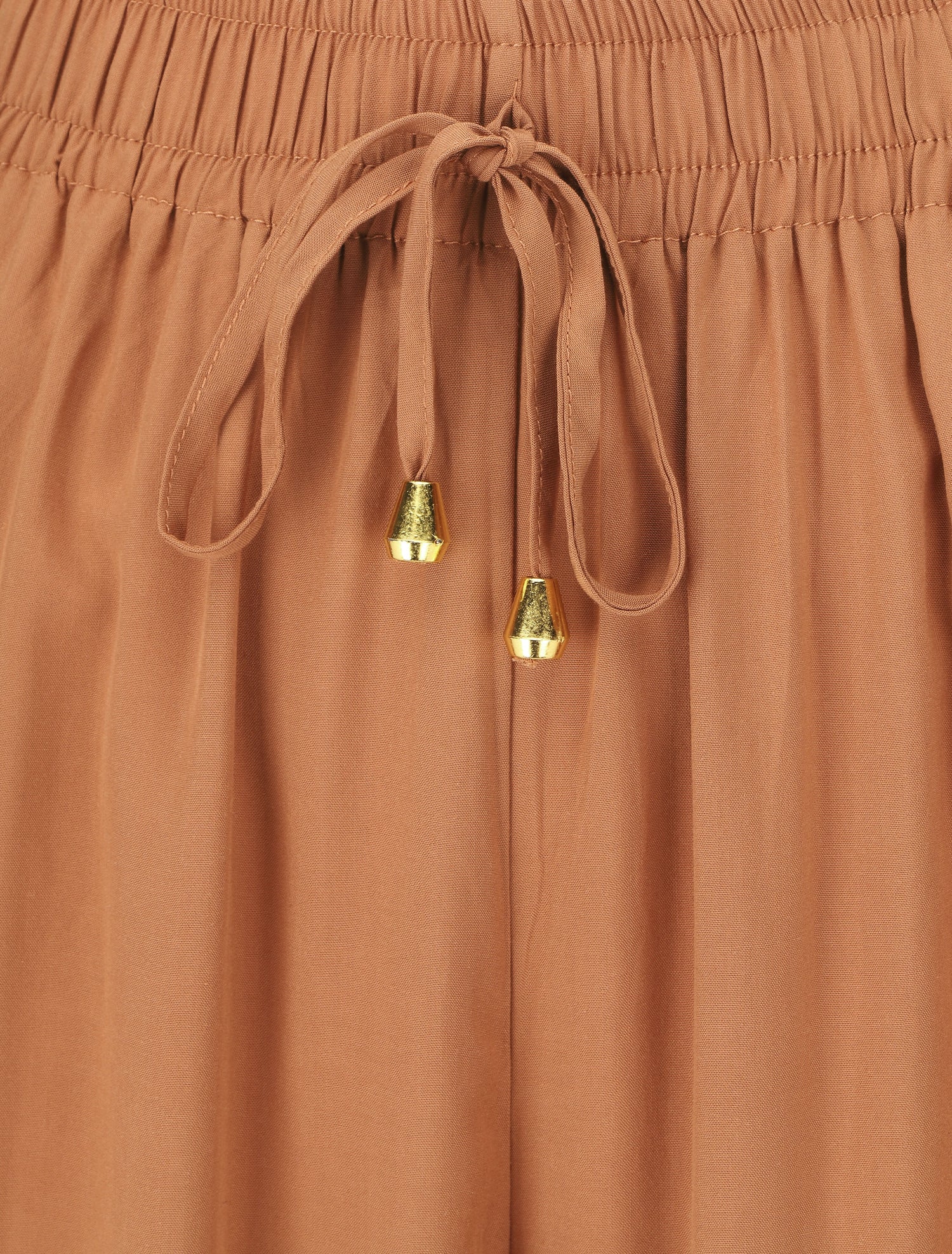 Pantalon ample à taille élastiquée - Rouille - 3