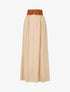 Jupe longue unie à taille élastiquée - Beige - 4