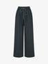 Pantalon élastiqué effet lin - Marine - 1