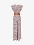 Robe imprimé foulard à manches courtes volantées - Vieux rose - 1
