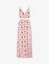 Robe fleurie à fines bretelles - Rose - 5
