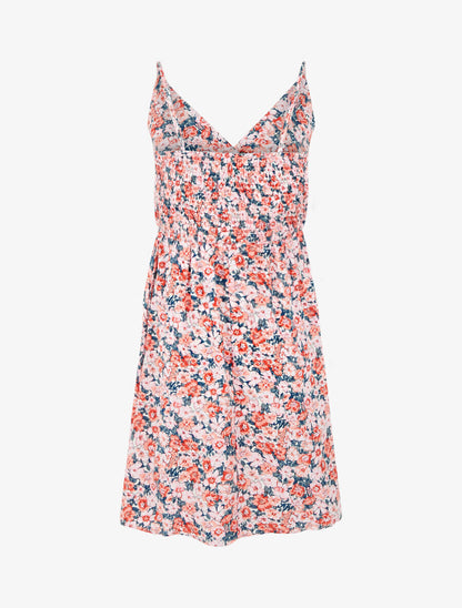 Robe mi-longue imprimé fleuri - Rose - 2