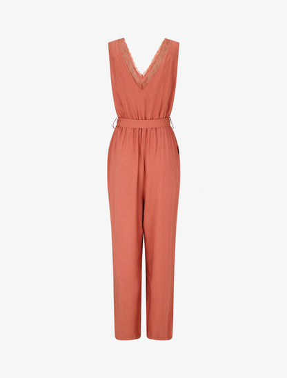 Combinaison ample sans manches col cache-coeur - Vieux rose - 2