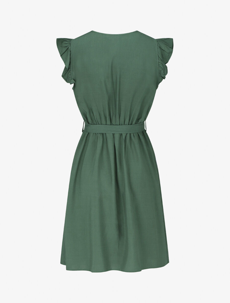 Robe mi-longue unie - Vert sapin - 2