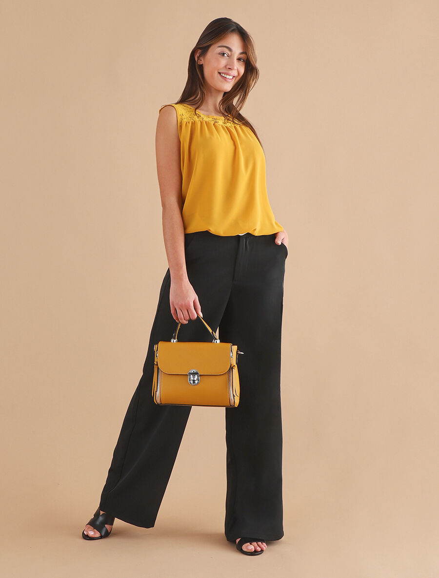 Pantalon ample à fermeture stylisée - Noir - 4