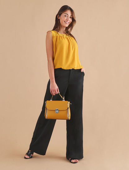 Pantalon ample à fermeture stylisée - Noir - 4