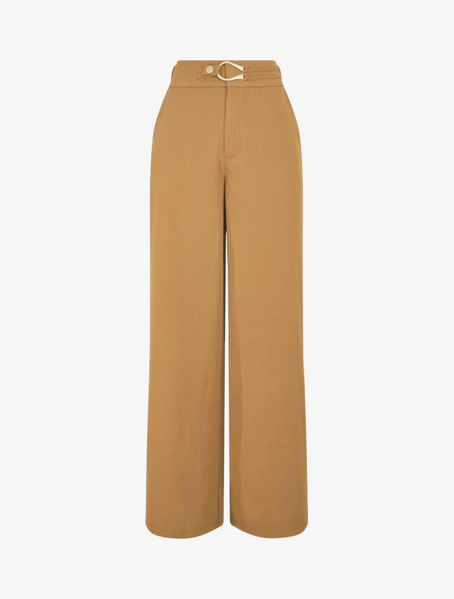 Pantalon ample à fermeture stylisée - Camel - 1