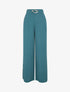 Pantalon ample à fermeture stylisée - Bleu canard - 1