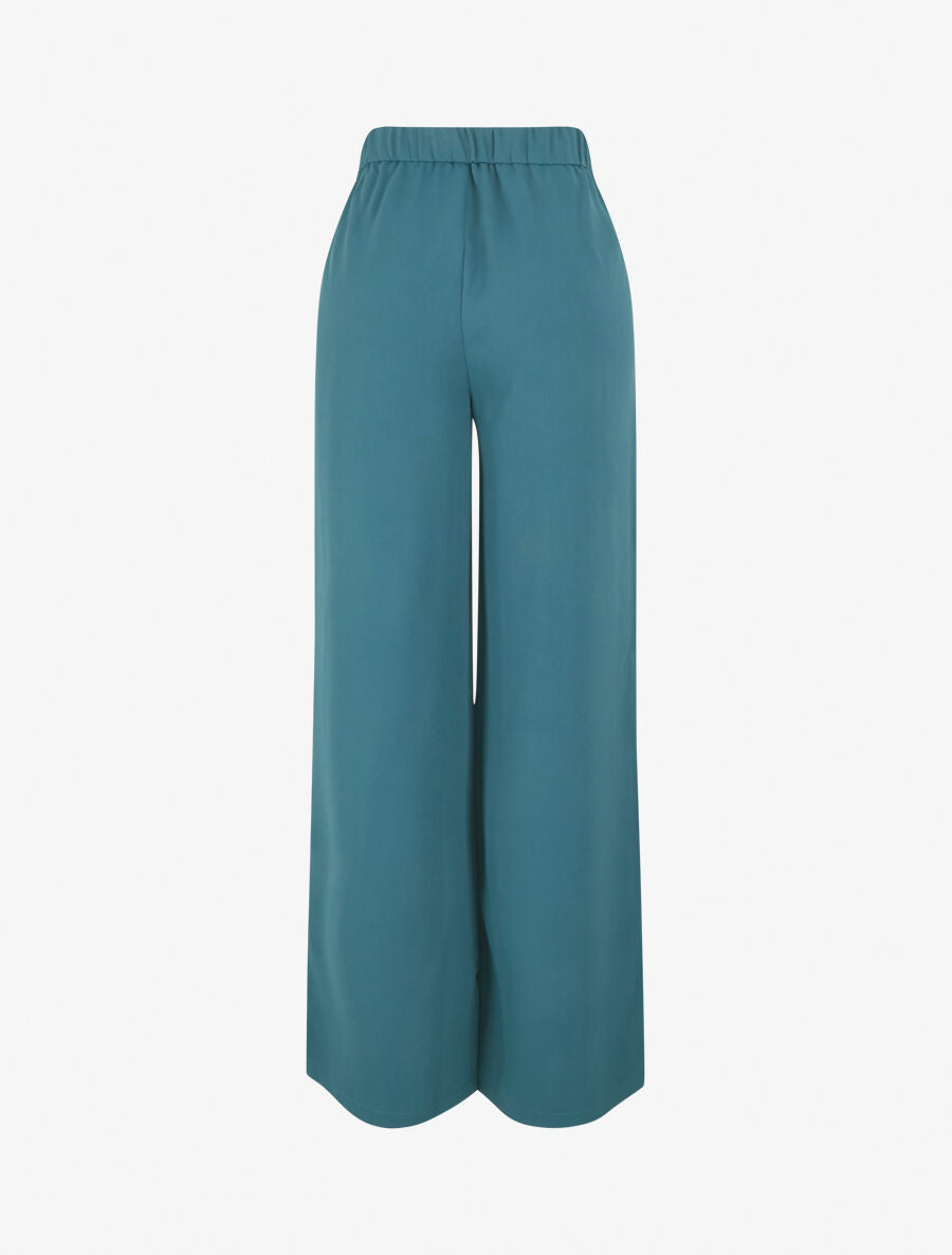 Pantalon ample à fermeture stylisée - Bleu canard - 2