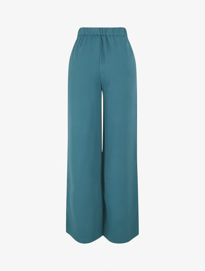 Pantalon ample à fermeture stylisée - Bleu canard - 2