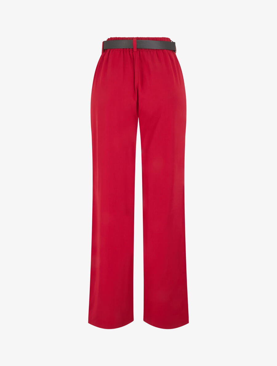 Pantalon ample à taille élastiquée - Lie de vin - 2