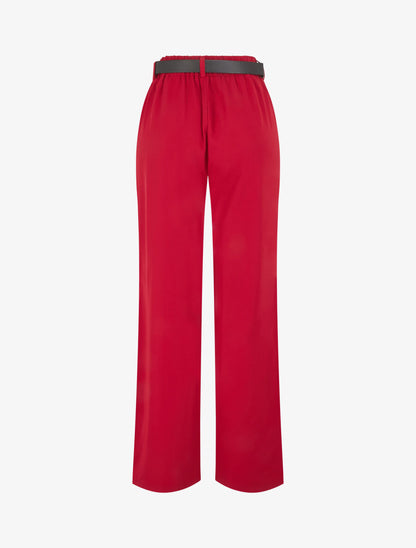 Pantalon ample à taille élastiquée - Lie de vin - 2