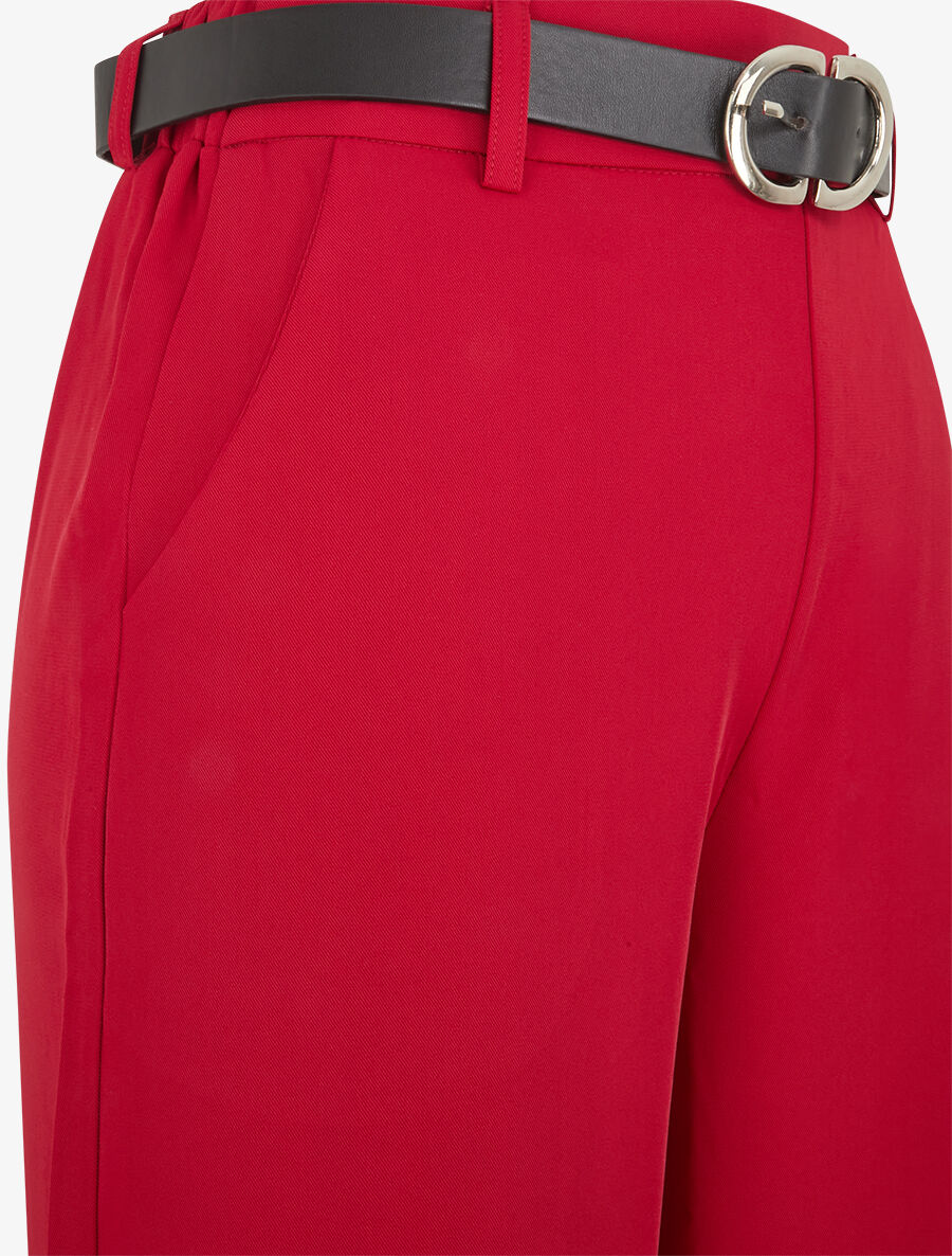 Pantalon ample à taille élastiquée - Lie de vin - 3