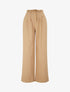 Pantalon large élastiqué effet lin - Camel - 4