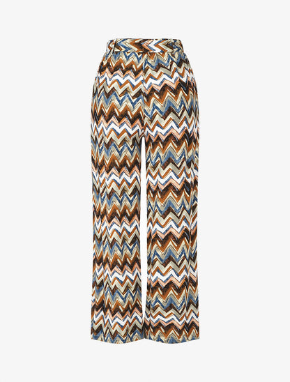 Pantalon fluide à imprimé zigzag - Noir - 2