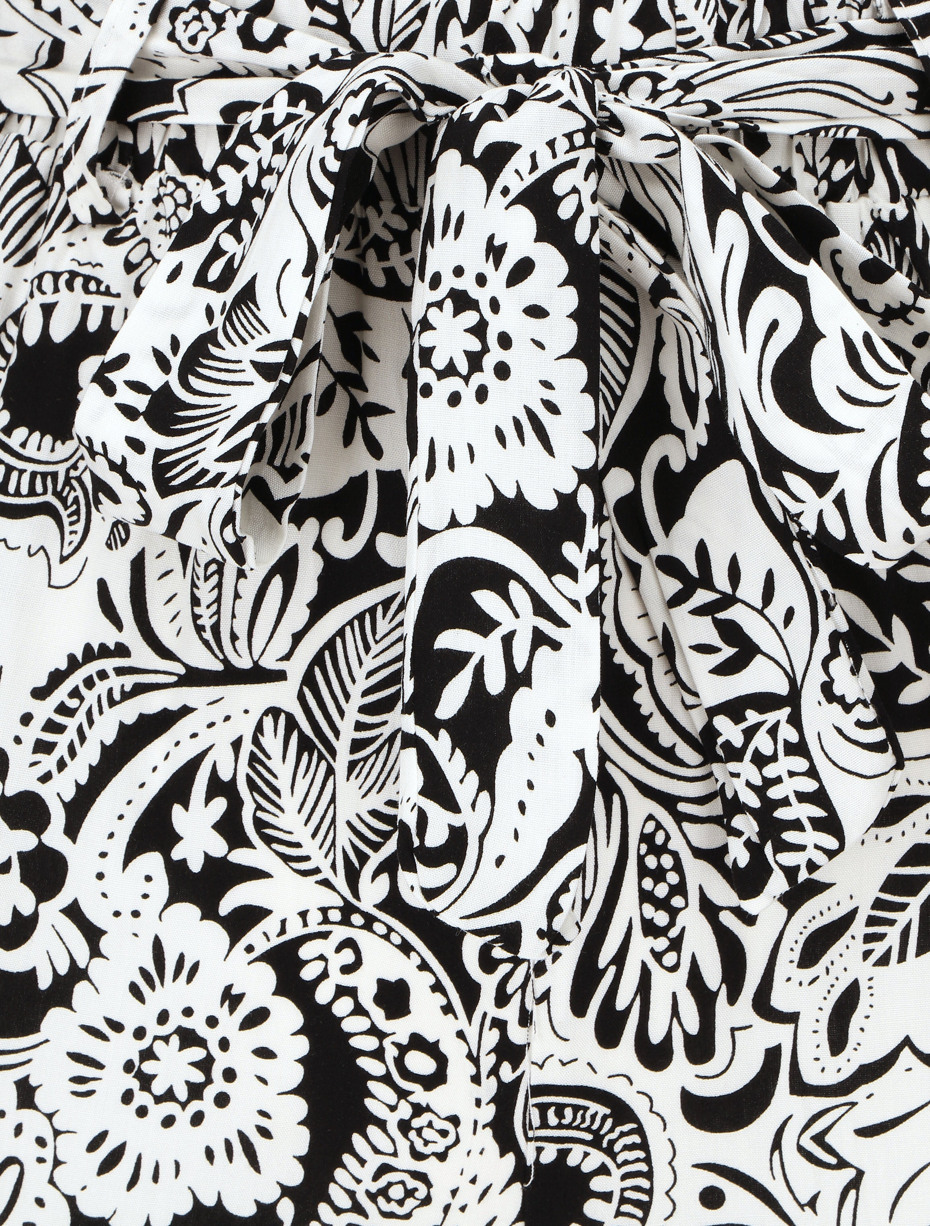 Pantalon fluide à imprimé feuillage - Noir - 3