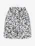 Short fluide imprimé fleurs et ceinturé - Blanc - 1