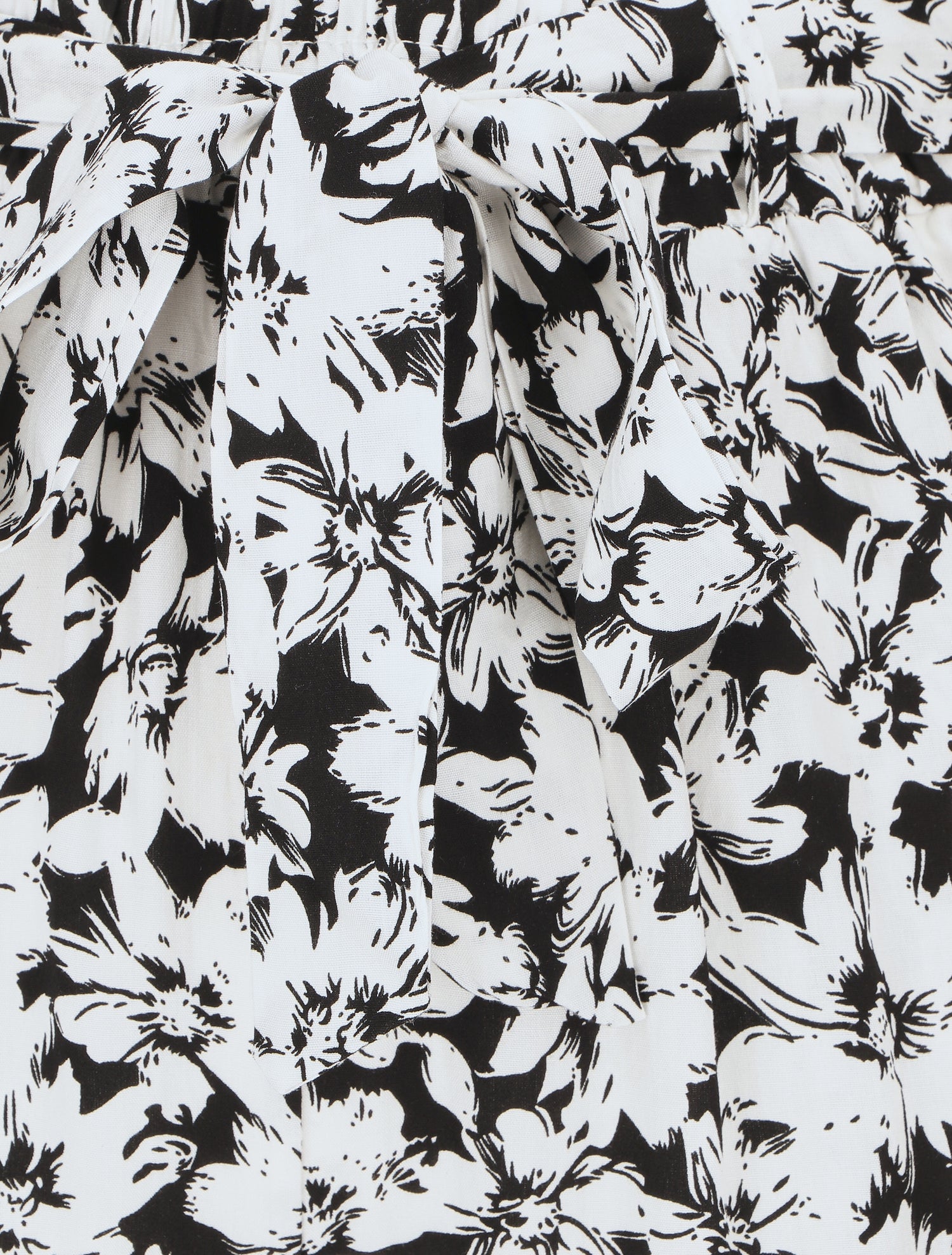 Short fluide imprimé fleurs et ceinturé - Blanc - 3