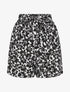 Short fluide imprimé fleurs et ceinturé - Noir - 1