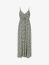 Robe longue à fines bretelles imprimé graphique - Vert - 1