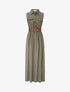 Robe longue unie sans manches - Kaki - 1