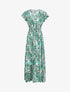 Robe longue à manches courtes imprimé cachemire - Vert - 1