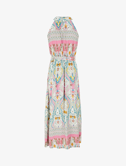 Robe longue à col américain - Gris - 2