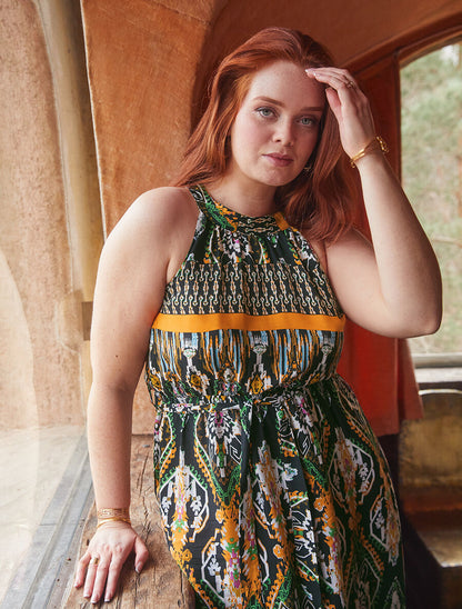 Robe longue à col américain - Noir - 5