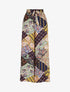 Pantalon fluide élastiqué imprimé fantaisie - Jaune - 4