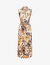 Robe longue sans manches imprimé feuille - Beige - 4