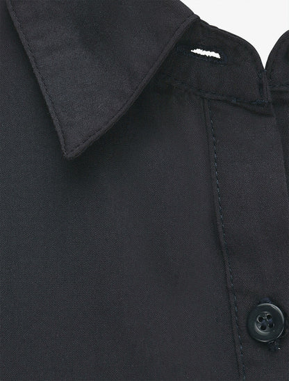 Chemise unie boutonnée à nouer - Marine - 3