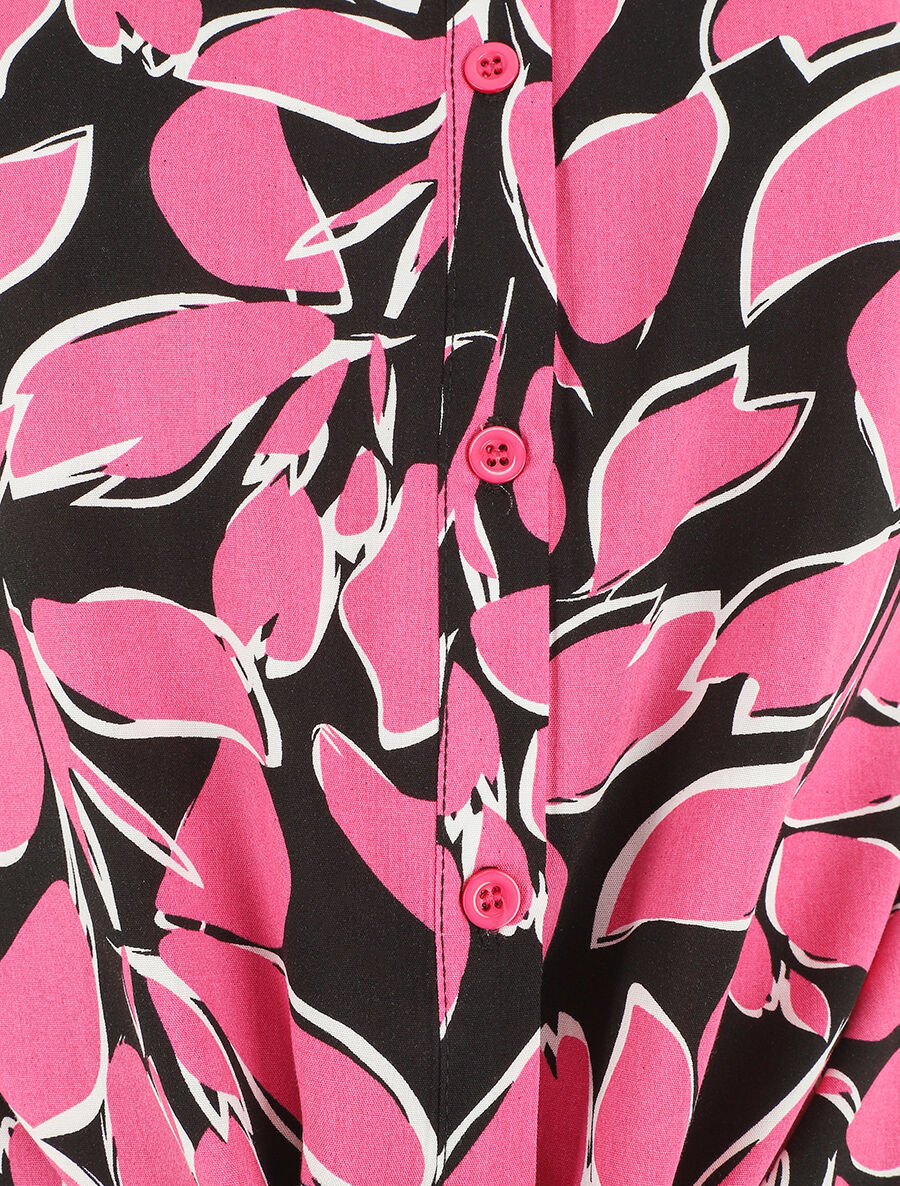 Chemise courte sans manches imprimé graphique - Rose - 3