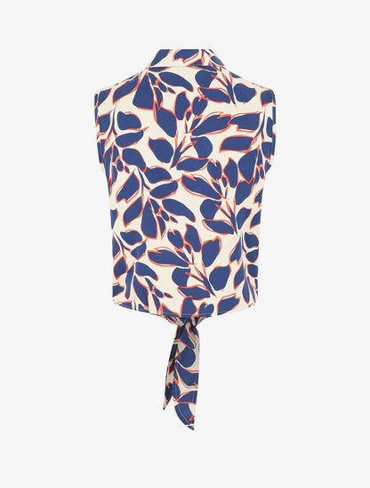 Chemise courte sans manches imprimé graphique - Marine - 2