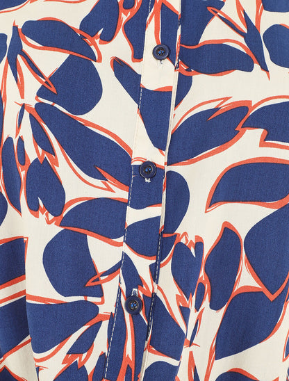 Chemise courte sans manches imprimé graphique - Marine - 3