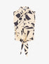 Chemise courte sans manches imprimé abstrait - Beige - 1