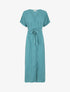 Robe longue évasée manches courtes - Turquoise - 1