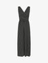 Robe longue empire à pois - Noir - 1