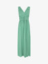 Robe longue empire à pois - Vert - 5
