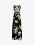 Robe longue à imprimé tropical - noir - 3