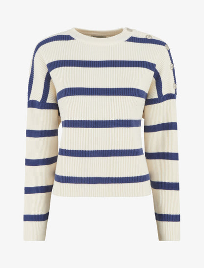 Pull rayé boutonné à l&
