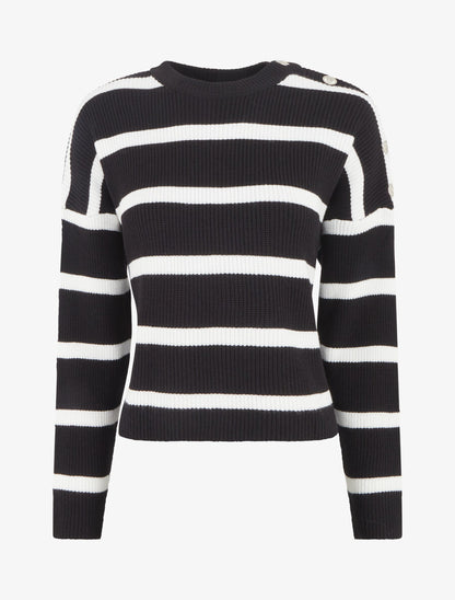 Pull rayé boutonné à l&